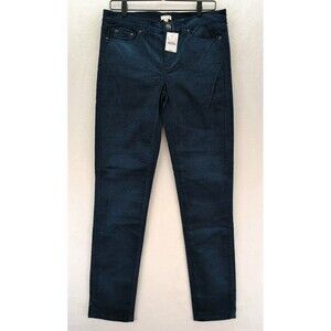 J.Crew Velvet Stretch Midrise Skinny Jeans Size 30 Midnight Sea NWT